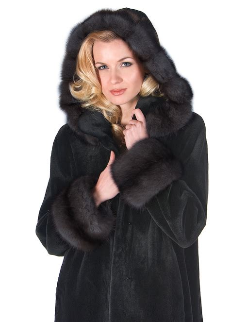 mink coat with hood|sheared mink jacket with hood.